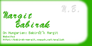 margit babirak business card